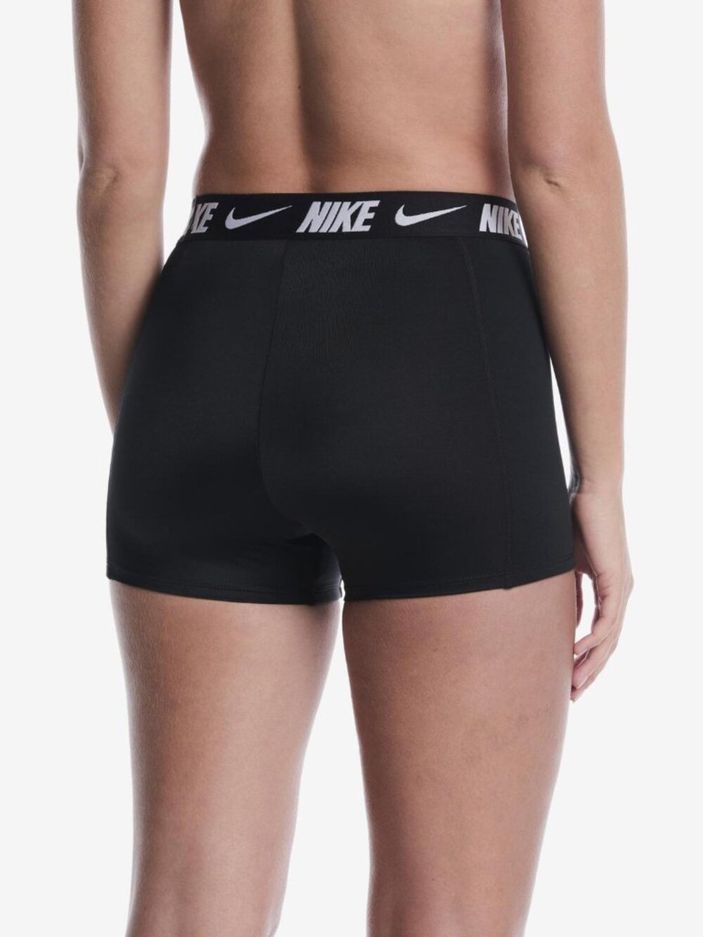 NIKE- Nike Logo Tape Shorts Black With White Logo Women LARGE NWT - Picture 3 of 5